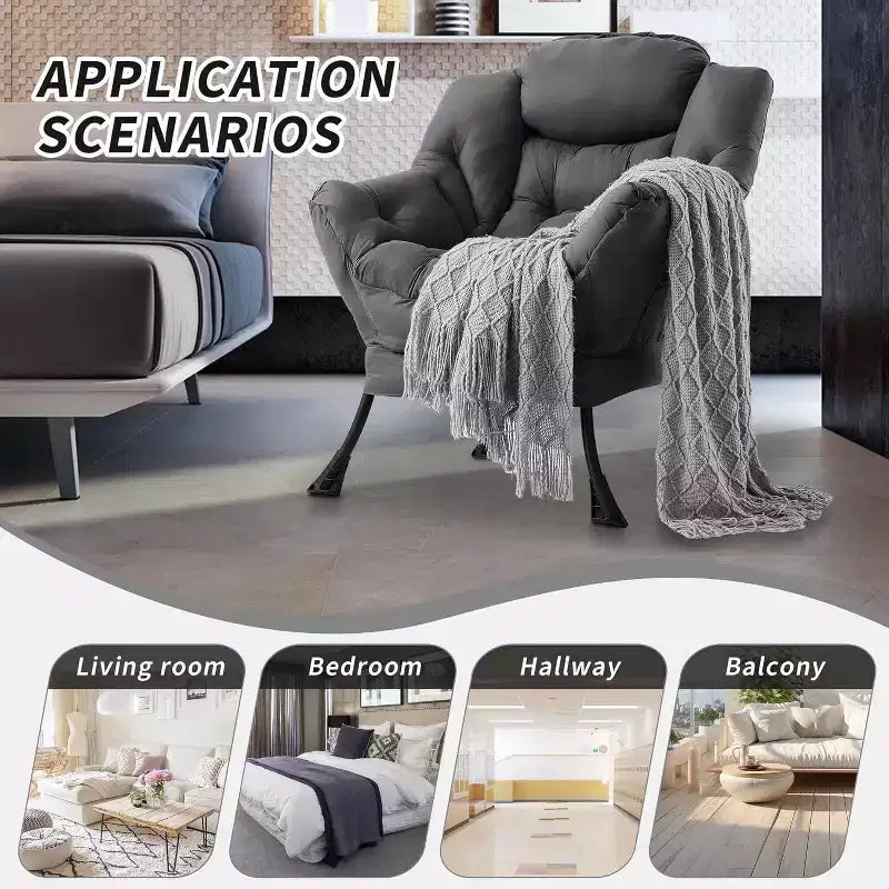 Fauteuil de salon moderne Acekool - Fauteuil peu encombrant pour petits espaces
