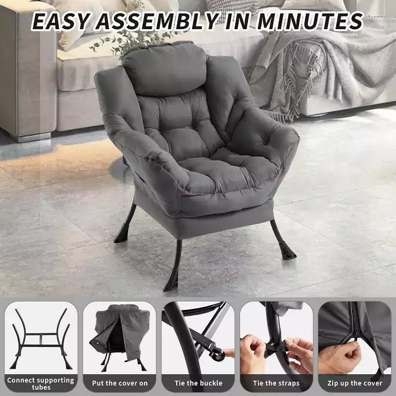 Fauteuil de salon moderne Acekool - Fauteuil peu encombrant pour petits espaces
