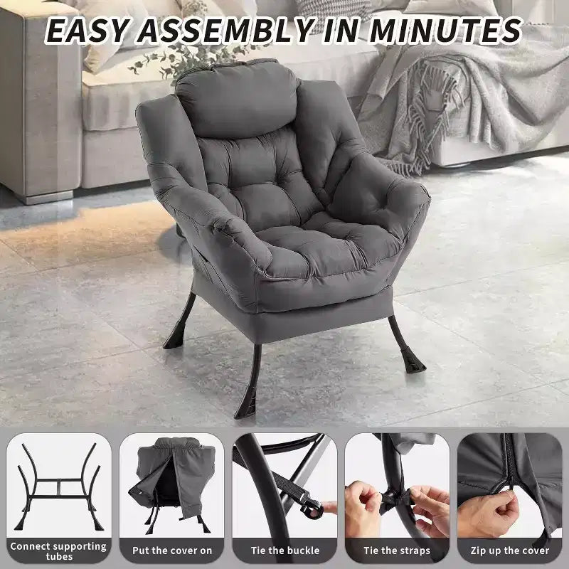 Fauteuil de salon moderne Acekool - Fauteuil peu encombrant pour petits espaces