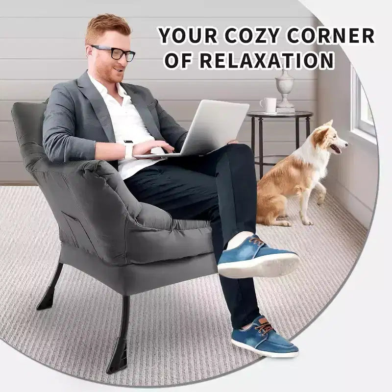 Fauteuil de salon moderne Acekool - Fauteuil peu encombrant pour petits espaces
