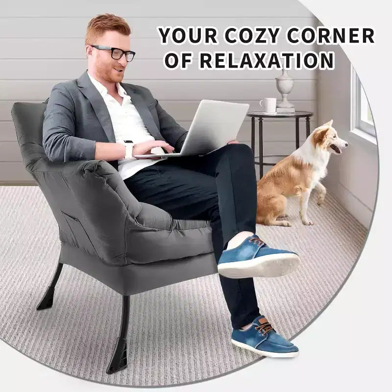 Fauteuil de salon moderne Acekool - Fauteuil peu encombrant pour petits espaces