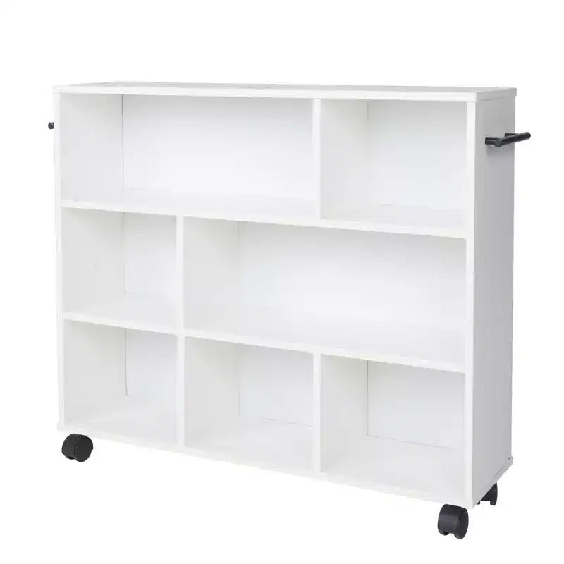 Chariot de cuisine VECELO à 3 niveaux, en bois avec roues verrouillables, chariot de service roulant avec étagères ouvertes pour le rangement de la cuisine, blanc