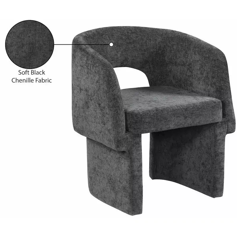 Meridian Furniture, Chaise de salle à manger/Chaise d'appoint en tissu chenille Emmet