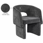 Meridian Furniture, Chaise de salle à manger/Chaise d'appoint en tissu chenille Emmet