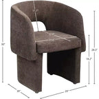 Meridian Furniture, Chaise de salle à manger/Chaise d'appoint en tissu chenille Emmet