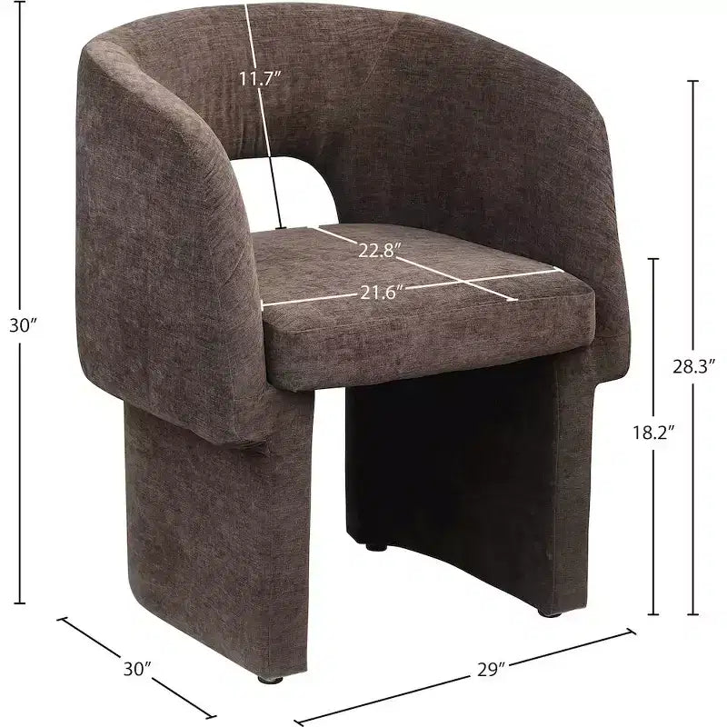 Meridian Furniture, Chaise de salle à manger/Chaise d'appoint en tissu chenille Emmet