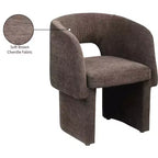 Meridian Furniture, Chaise de salle à manger/Chaise d'appoint en tissu chenille Emmet