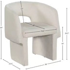 Meridian Furniture, Chaise de salle à manger/Chaise d'appoint en tissu chenille Emmet