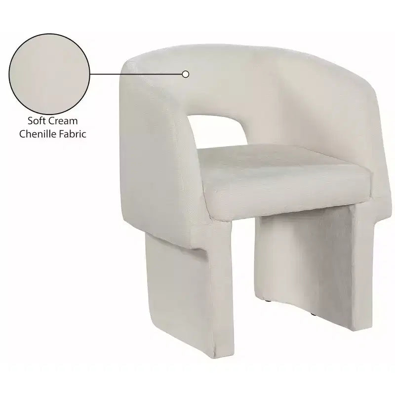 Meridian Furniture, Chaise de salle à manger/Chaise d'appoint en tissu chenille Emmet
