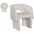 Meridian Furniture, Chaise de salle à manger/Chaise d'appoint en tissu chenille Emmet