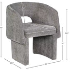 Meridian Furniture, Chaise de salle à manger/Chaise d'appoint en tissu chenille Emmet