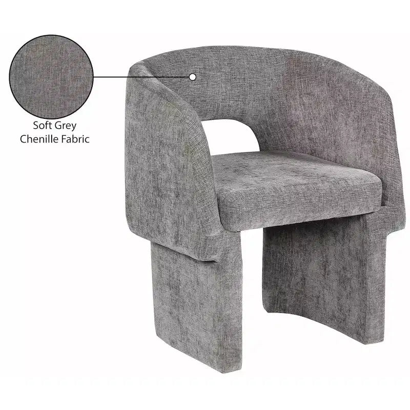 Meridian Furniture, Chaise de salle à manger/Chaise d'appoint en tissu chenille Emmet