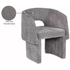 Meridian Furniture, Chaise de salle à manger/Chaise d'appoint en tissu chenille Emmet