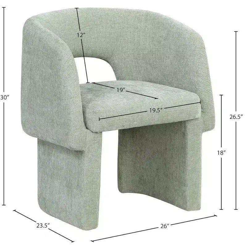 Meridian Furniture, Chaise de salle à manger/Chaise d'appoint en tissu chenille Emmet