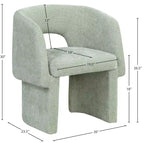 Meridian Furniture, Chaise de salle à manger/Chaise d'appoint en tissu chenille Emmet