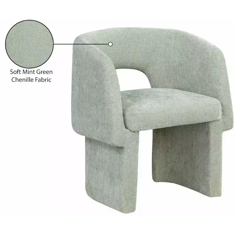 Meridian Furniture, Chaise de salle à manger/Chaise d'appoint en tissu chenille Emmet