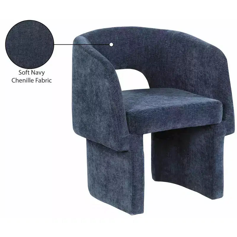 Meridian Furniture, Chaise de salle à manger/Chaise d'appoint en tissu chenille Emmet