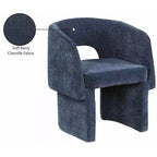 Meridian Furniture, Chaise de salle à manger/Chaise d'appoint en tissu chenille Emmet