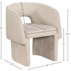 Meridian Furniture, Chaise de salle à manger/Chaise d'appoint en tissu chenille Emmet