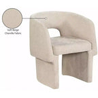 Meridian Furniture, Chaise de salle à manger/Chaise d'appoint en tissu chenille Emmet