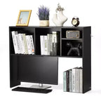 VEVOR Desktop Bookshelf, 1-Tier Desktop Storage Organizer, 37 x 9.4 x 28.7 Office Storage Rack Wood Display Shelf, Desktop Bookshelf Hutch, Black