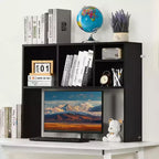 Étagère de bureau VEVOR, Organisateur de rangement de bureau 1 niveau, Étagère de rangement de bureau en bois 37 x 9.4 x 28.7, Étagère de présentation, Étagère de bibliothèque de bureau, Noir