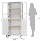 Meuble de rangement haut de 71 po avec portes, étagère réglable, organisateur polyvalent pour garde-manger de cuisine et armoire de salle de bain