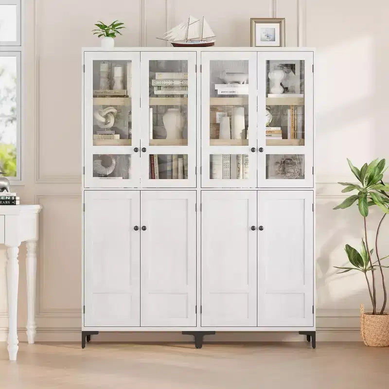 Meuble de rangement haut de 71 po avec portes, étagère réglable, organisateur polyvalent pour garde-manger de cuisine et armoire de salle de bain