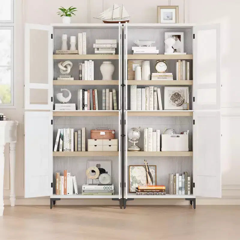 Meuble de rangement haut de 71 po avec portes, étagère réglable, organisateur polyvalent pour garde-manger de cuisine et armoire de salle de bain
