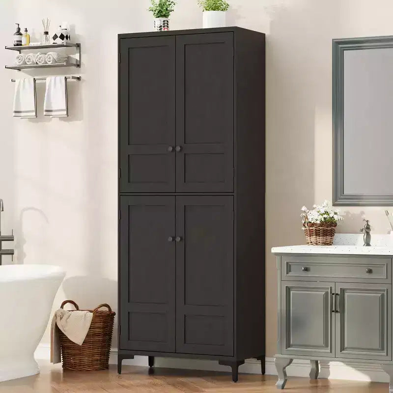 Meuble de rangement haut de 71 po avec portes, étagère réglable, organisateur polyvalent pour garde-manger de cuisine et armoire de salle de bain