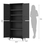 Meuble de rangement haut de 71 po avec portes, étagère réglable, organisateur polyvalent pour garde-manger de cuisine et armoire de salle de bain