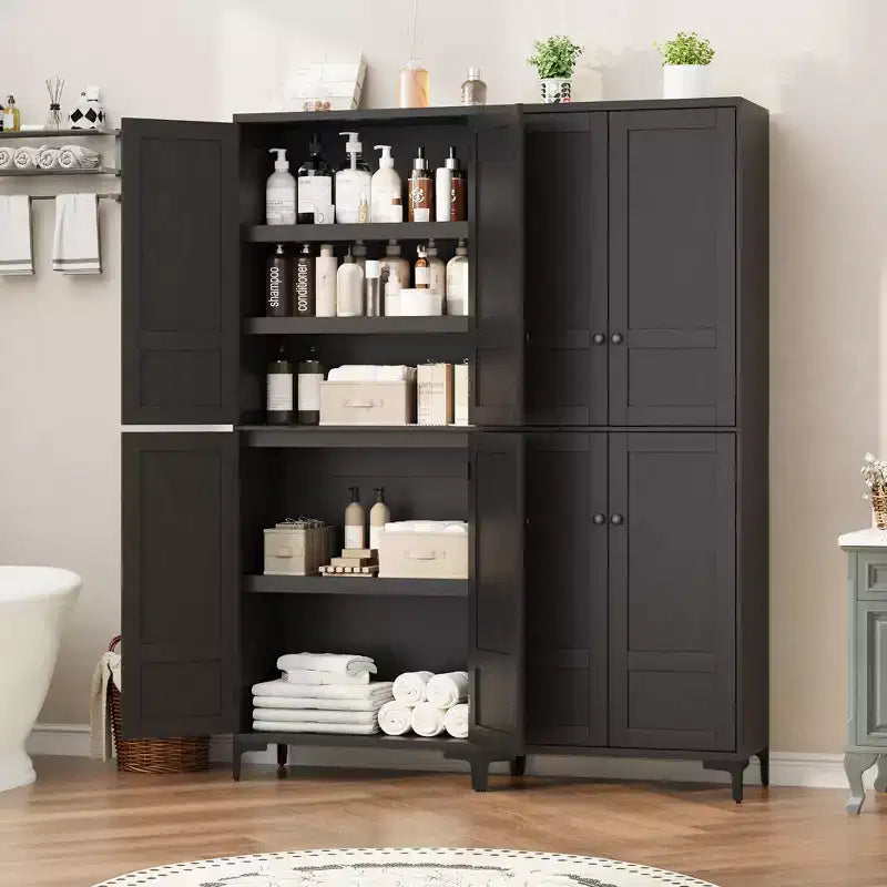 Meuble de rangement haut de 71 po avec portes, étagère réglable, organisateur polyvalent pour garde-manger de cuisine et armoire de salle de bain