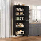 Meuble de rangement haut de 71 po avec portes, étagère réglable, organisateur polyvalent pour garde-manger de cuisine et armoire de salle de bain