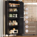 Meuble de rangement haut de 71 po avec portes, étagère réglable, organisateur polyvalent pour garde-manger de cuisine et armoire de salle de bain