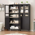 Meuble de rangement haut de 71 po avec portes, étagère réglable, organisateur polyvalent pour garde-manger de cuisine et armoire de salle de bain