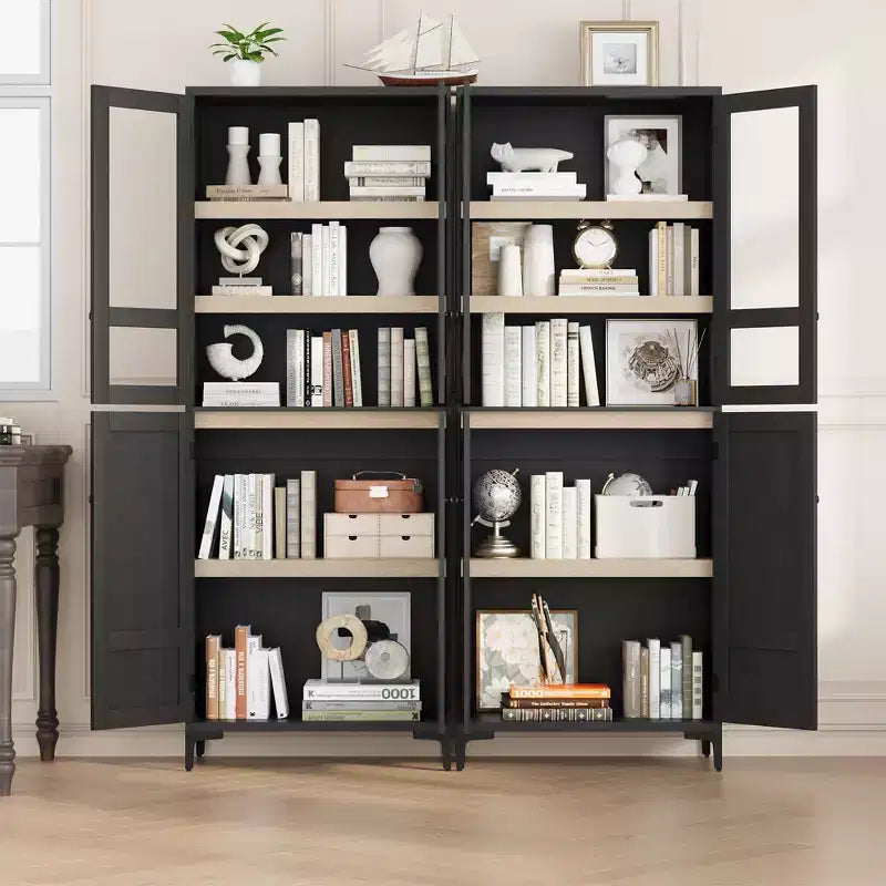 Meuble de rangement haut de 71 po avec portes, étagère réglable, organisateur polyvalent pour garde-manger de cuisine et armoire de salle de bain