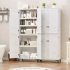 Meuble de rangement haut de 71 po avec portes, étagère réglable, organisateur polyvalent pour garde-manger de cuisine et armoire de salle de bain