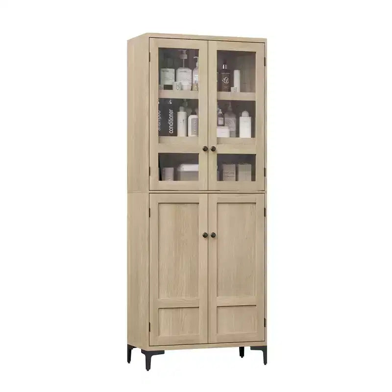 Meuble de rangement haut de 71 po avec portes, étagère réglable, organisateur polyvalent pour garde-manger de cuisine et armoire de salle de bain