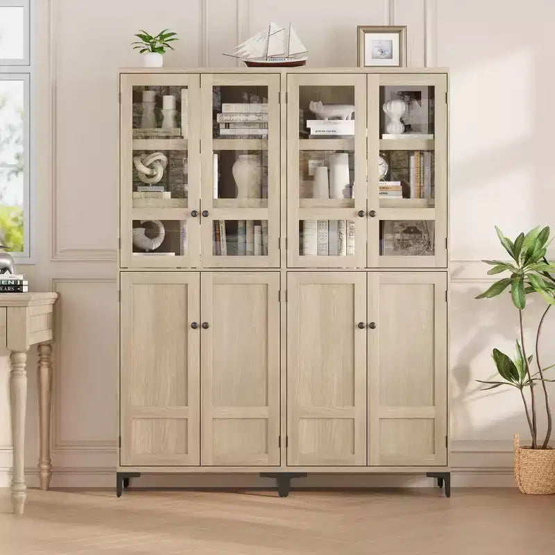 Meuble de rangement haut de 71 po avec portes, étagère réglable, organisateur polyvalent pour garde-manger de cuisine et armoire de salle de bain