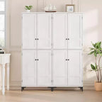 Meuble de rangement haut de 71 po avec portes, étagère réglable, organisateur polyvalent pour garde-manger de cuisine et armoire de salle de bain