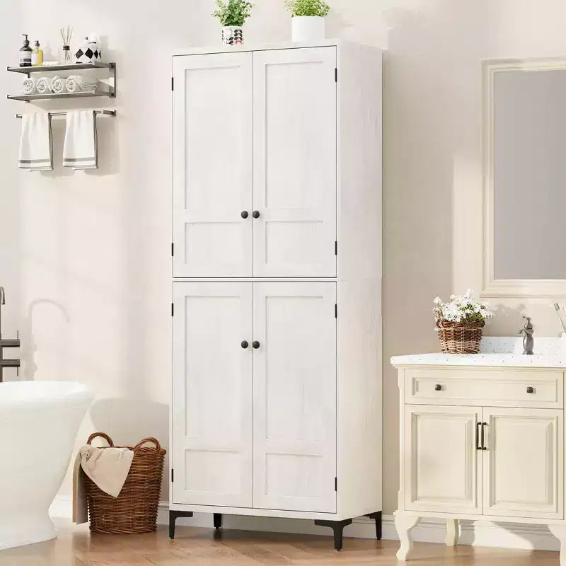 Meuble de rangement haut de 71 po avec portes, étagère réglable, organisateur polyvalent pour garde-manger de cuisine et armoire de salle de bain