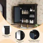 Okak Armoire de salle de bain murale moderne avec miroir et étagères de rangement, armoire à pharmacie avec miroir pour salle de bain