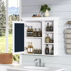 Okak Armoire de salle de bain murale moderne avec miroir et étagères de rangement, armoire à pharmacie avec miroir pour salle de bain