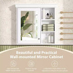 Okak Armoire de salle de bain murale moderne avec miroir et étagères de rangement, armoire à pharmacie avec miroir pour salle de bain