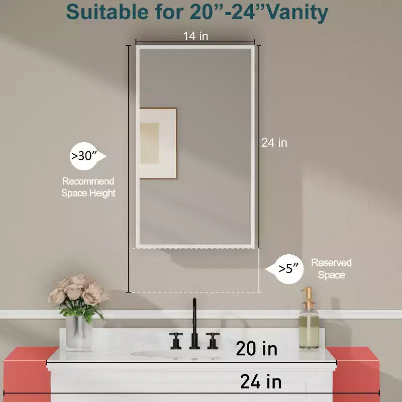 Armoire à pharmacie de salle de bain avec miroir, montage encastré ou en surface Elise, étagères en verre trempé réglables et porte réversible