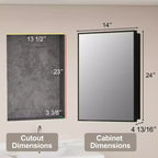 Armoire à pharmacie de salle de bain avec miroir, montage encastré ou en surface Elise, étagères en verre trempé réglables et porte réversible