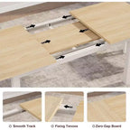 Table à manger extensible pour 4 à 6 personnes, grande table en bois de 160 cm avec cadre en métal et plateau en MDF, pour cuisine ou salle à manger