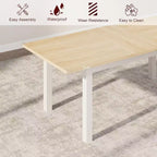 Table à manger extensible pour 4 à 6 personnes, grande table en bois de 160 cm avec cadre en métal et plateau en MDF, pour cuisine ou salle à manger