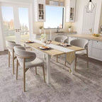 Table à manger extensible pour 4 à 6 personnes, grande table en bois de 160 cm avec cadre en métal et plateau en MDF, pour cuisine ou salle à manger