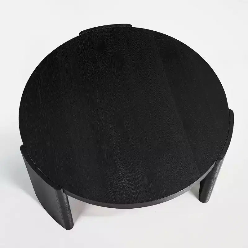 Table d'appoint/de chevet ronde moderne Subrtex, table de canapé en bois massif pour salons et chambres à coucher